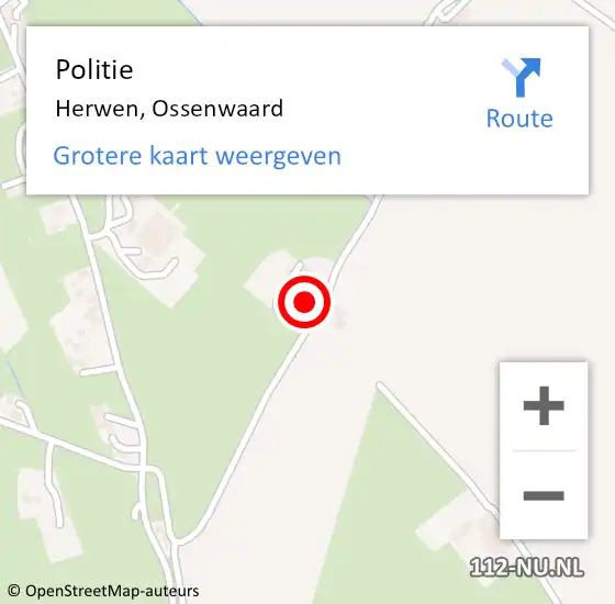 Locatie op kaart van de 112 melding: Politie Herwen, Ossenwaard op 13 juli 2022 16:23