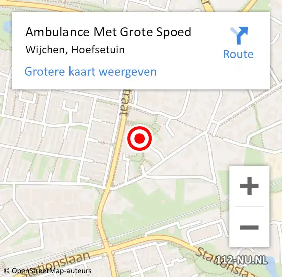 Locatie op kaart van de 112 melding: Ambulance Met Grote Spoed Naar Wijchen, Hoefsetuin op 13 juli 2022 16:46