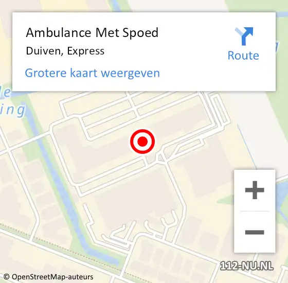 Locatie op kaart van de 112 melding: Ambulance Met Spoed Naar Duiven, Express op 13 juli 2022 16:50