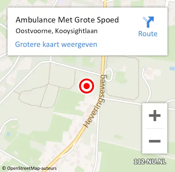 Locatie op kaart van de 112 melding: Ambulance Met Grote Spoed Naar Oostvoorne, Kooysightlaan op 13 juli 2022 17:49