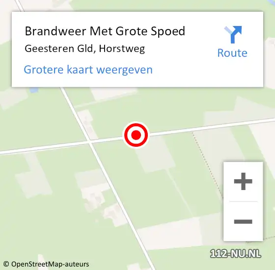 Locatie op kaart van de 112 melding: Brandweer Met Grote Spoed Naar Geesteren Gld, Horstweg op 23 juli 2014 07:47