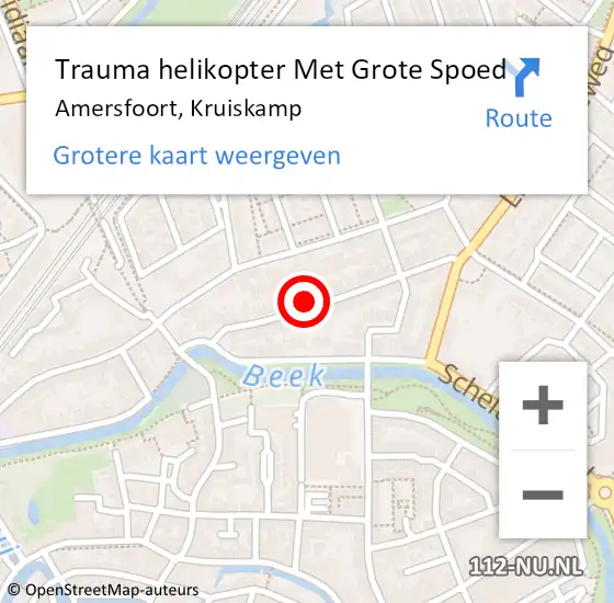 Locatie op kaart van de 112 melding: Trauma helikopter Met Grote Spoed Naar Amersfoort, Kruiskamp op 13 juli 2022 18:17