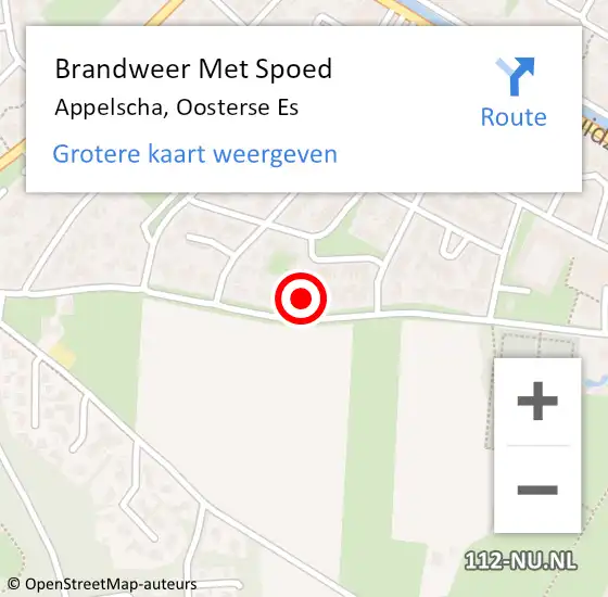 Locatie op kaart van de 112 melding: Brandweer Met Spoed Naar Appelscha, Oosterse Es op 13 juli 2022 18:19