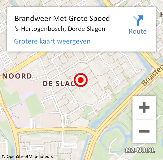 Locatie op kaart van de 112 melding: Brandweer Met Grote Spoed Naar 's-Hertogenbosch, Derde Slagen op 13 juli 2022 18:42