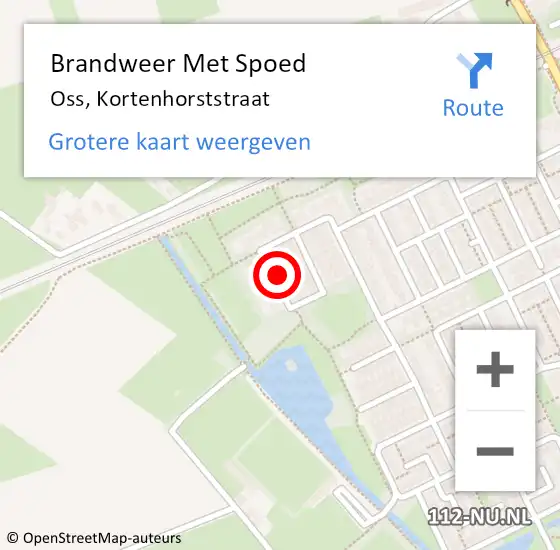 Locatie op kaart van de 112 melding: Brandweer Met Spoed Naar Oss, Kortenhorststraat op 13 juli 2022 18:51