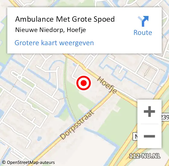 Locatie op kaart van de 112 melding: Ambulance Met Grote Spoed Naar Nieuwe Niedorp, Hoefje op 13 juli 2022 20:51