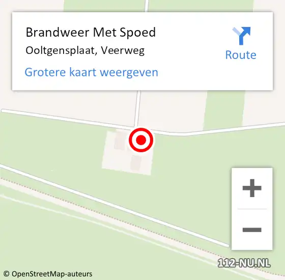 Locatie op kaart van de 112 melding: Brandweer Met Spoed Naar Ooltgensplaat, Veerweg op 13 juli 2022 21:00