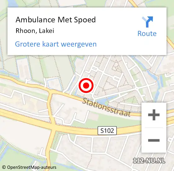 Locatie op kaart van de 112 melding: Ambulance Met Spoed Naar Rhoon, Lakei op 13 juli 2022 21:38