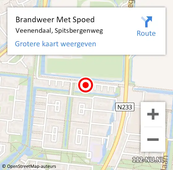 Locatie op kaart van de 112 melding: Brandweer Met Spoed Naar Veenendaal, Spitsbergenweg op 13 juli 2022 22:28