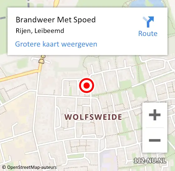 Locatie op kaart van de 112 melding: Brandweer Met Spoed Naar Rijen, Leibeemd op 13 juli 2022 22:46