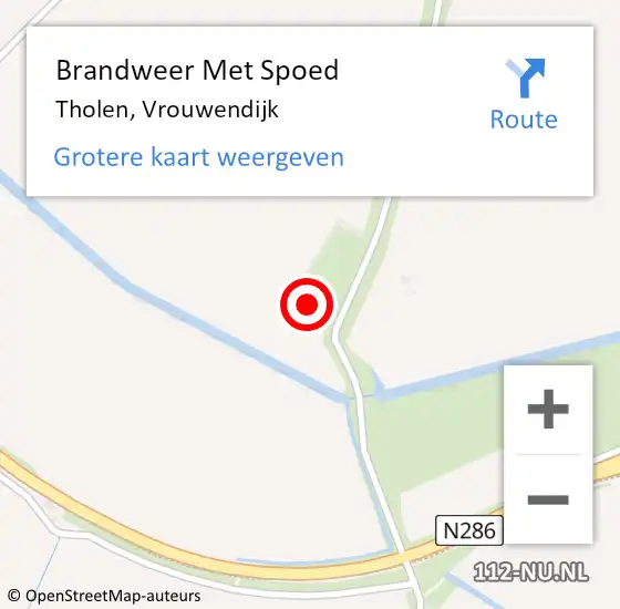 Locatie op kaart van de 112 melding: Brandweer Met Spoed Naar Tholen, Vrouwendijk op 13 juli 2022 23:18