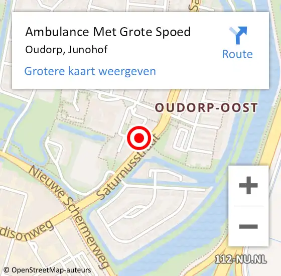 Locatie op kaart van de 112 melding: Ambulance Met Grote Spoed Naar Oudorp, Junohof op 13 juli 2022 23:40