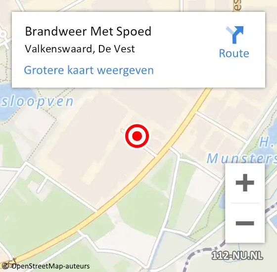 Locatie op kaart van de 112 melding: Brandweer Met Spoed Naar Valkenswaard, De Vest op 14 juli 2022 03:57