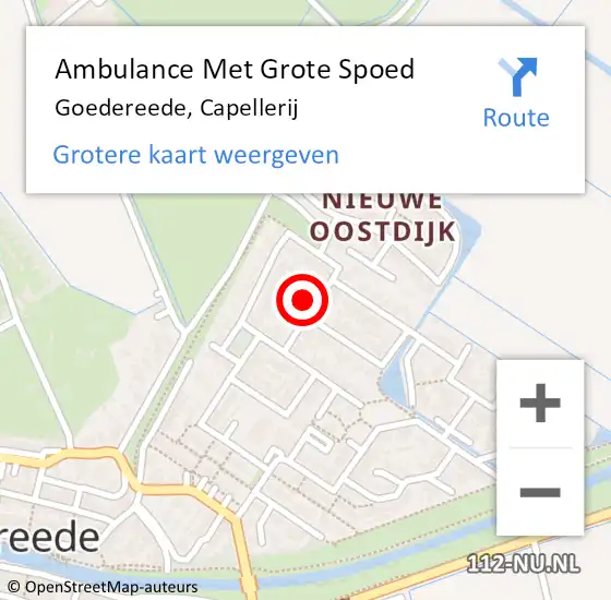 Locatie op kaart van de 112 melding: Ambulance Met Grote Spoed Naar Goedereede, Capellerij op 14 juli 2022 04:53