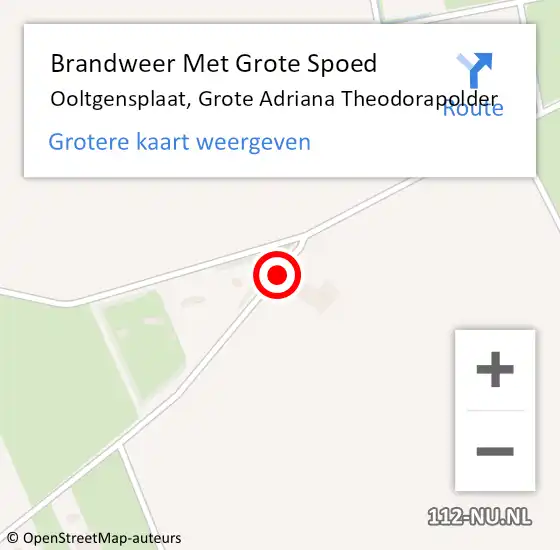 Locatie op kaart van de 112 melding: Brandweer Met Grote Spoed Naar Ooltgensplaat, Grote Adriana Theodorapolder op 14 juli 2022 05:17