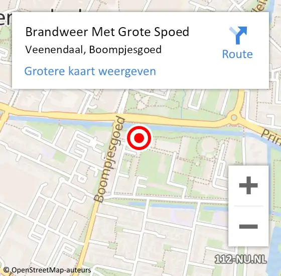 Locatie op kaart van de 112 melding: Brandweer Met Grote Spoed Naar Veenendaal, Boompjesgoed op 14 juli 2022 06:57