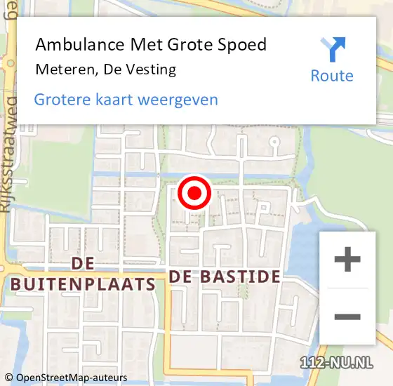 Locatie op kaart van de 112 melding: Ambulance Met Grote Spoed Naar Meteren, De Vesting op 14 juli 2022 07:45