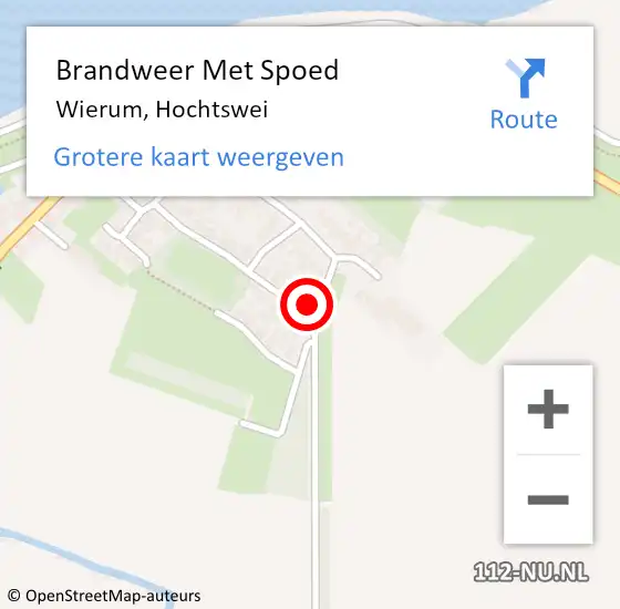 Locatie op kaart van de 112 melding: Brandweer Met Spoed Naar Wierum, Hochtswei op 14 juli 2022 08:14
