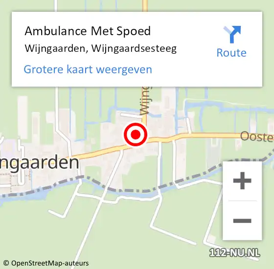 Locatie op kaart van de 112 melding: Ambulance Met Spoed Naar Wijngaarden, Wijngaardsesteeg op 14 juli 2022 09:01