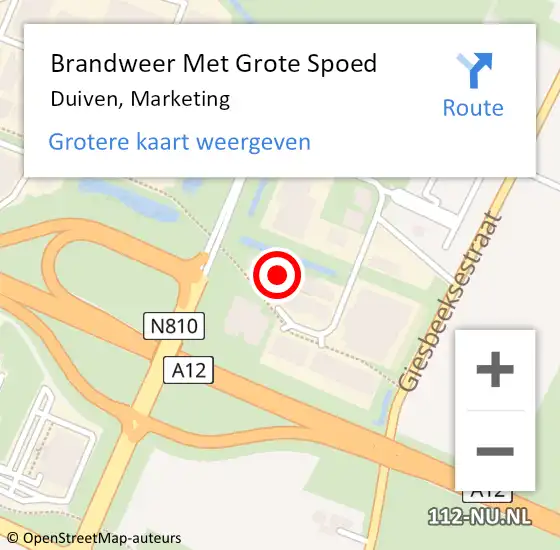 Locatie op kaart van de 112 melding: Brandweer Met Grote Spoed Naar Duiven, Marketing op 14 juli 2022 09:29