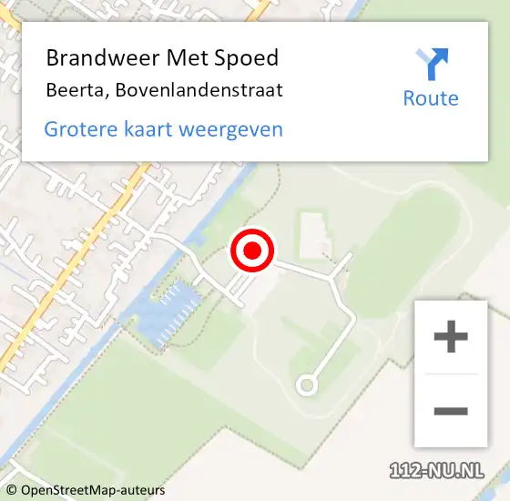 Locatie op kaart van de 112 melding: Brandweer Met Spoed Naar Beerta, Bovenlandenstraat op 23 juli 2014 08:57