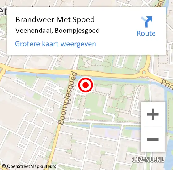 Locatie op kaart van de 112 melding: Brandweer Met Spoed Naar Veenendaal, Boompjesgoed op 14 juli 2022 10:50