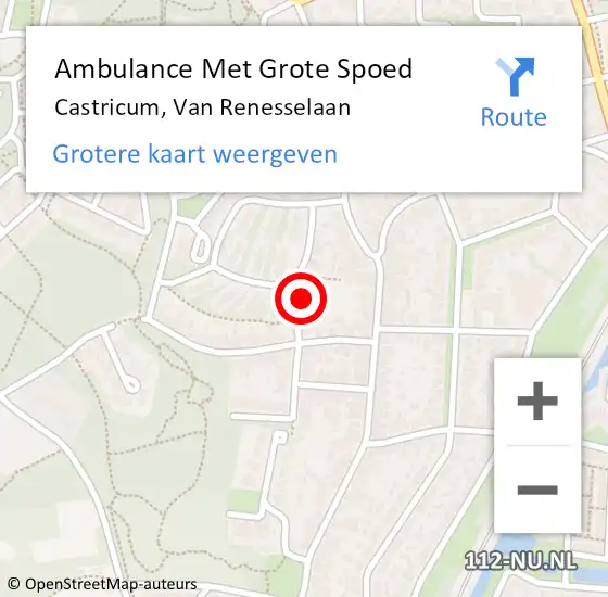 Locatie op kaart van de 112 melding: Ambulance Met Grote Spoed Naar Castricum, Van Renesselaan op 14 juli 2022 10:57