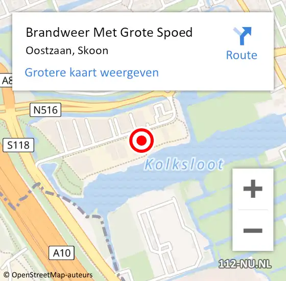 Locatie op kaart van de 112 melding: Brandweer Met Grote Spoed Naar Oostzaan, Skoon op 14 juli 2022 11:05