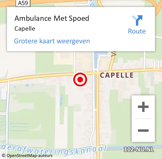 Locatie op kaart van de 112 melding: Ambulance Met Spoed Naar Capelle op 14 juli 2022 11:09