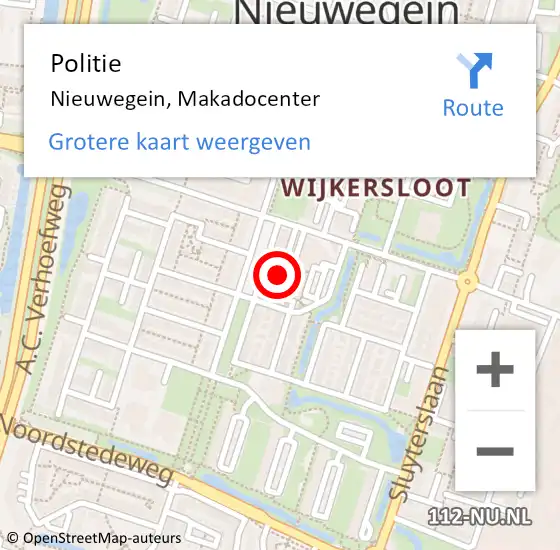 Locatie op kaart van de 112 melding: Politie Nieuwegein, Makadocenter op 14 juli 2022 11:15