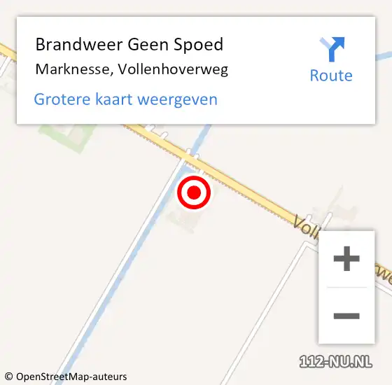 Locatie op kaart van de 112 melding: Brandweer Geen Spoed Naar Marknesse, Vollenhoverweg op 14 juli 2022 11:17