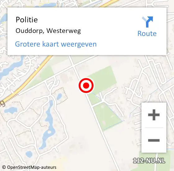 Locatie op kaart van de 112 melding: Politie Ouddorp, Westerweg op 14 juli 2022 12:10