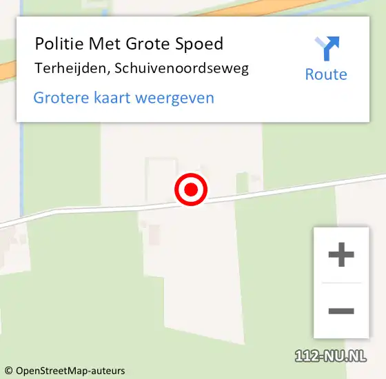 Locatie op kaart van de 112 melding: Politie Met Grote Spoed Naar Terheijden, Schuivenoordseweg op 14 juli 2022 12:13