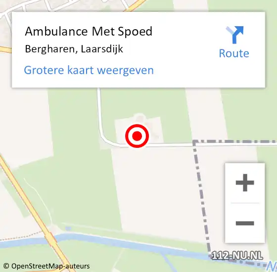 Locatie op kaart van de 112 melding: Ambulance Met Spoed Naar Bergharen, Laarsdijk op 14 juli 2022 12:15