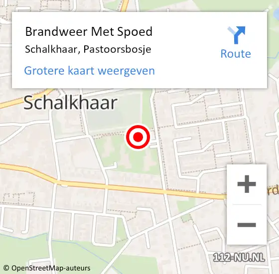 Locatie op kaart van de 112 melding: Brandweer Met Spoed Naar Schalkhaar, Pastoorsbosje op 14 juli 2022 12:17