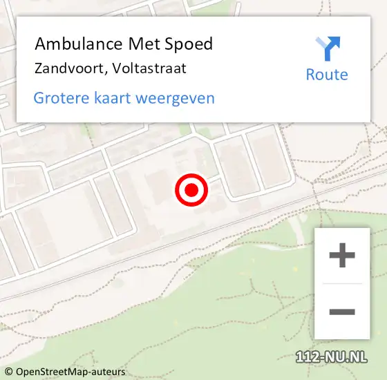 Locatie op kaart van de 112 melding: Ambulance Met Spoed Naar Zandvoort, Voltastraat op 14 juli 2022 12:31