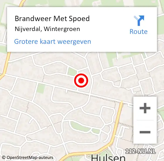 Locatie op kaart van de 112 melding: Brandweer Met Spoed Naar Nijverdal, Wintergroen op 14 juli 2022 13:52