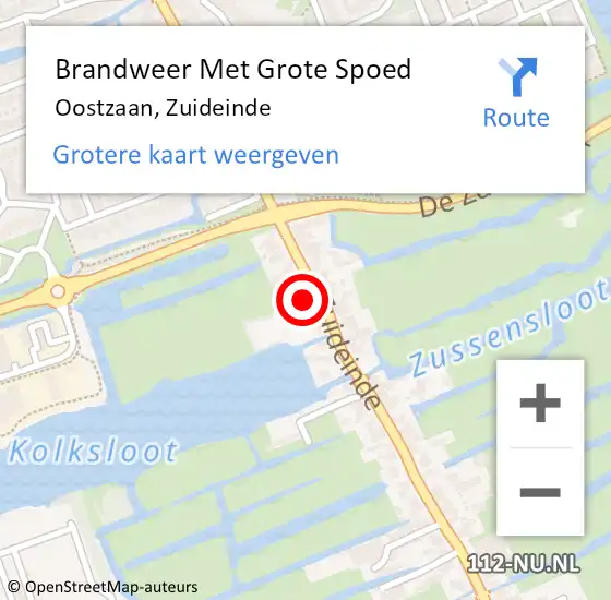 Locatie op kaart van de 112 melding: Brandweer Met Grote Spoed Naar Oostzaan, Zuideinde op 14 juli 2022 15:30