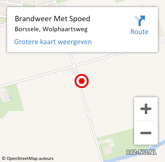 Locatie op kaart van de 112 melding: Brandweer Met Spoed Naar Borssele, Wolphaartsweg op 14 juli 2022 15:30