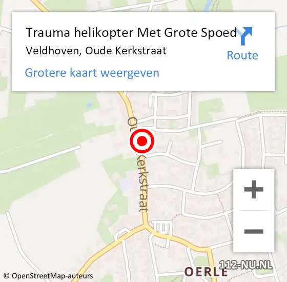 Locatie op kaart van de 112 melding: Trauma helikopter Met Grote Spoed Naar Veldhoven, Oude Kerkstraat op 14 juli 2022 15:50