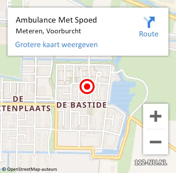 Locatie op kaart van de 112 melding: Ambulance Met Spoed Naar Meteren, Voorburcht op 14 juli 2022 16:01