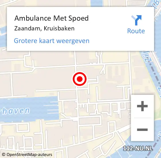 Locatie op kaart van de 112 melding: Ambulance Met Spoed Naar Zaandam, Kruisbaken op 14 juli 2022 16:02
