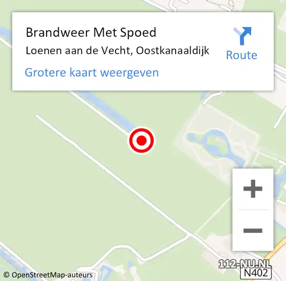 Locatie op kaart van de 112 melding: Brandweer Met Spoed Naar Loenen aan de Vecht, Oostkanaaldijk op 14 juli 2022 16:50