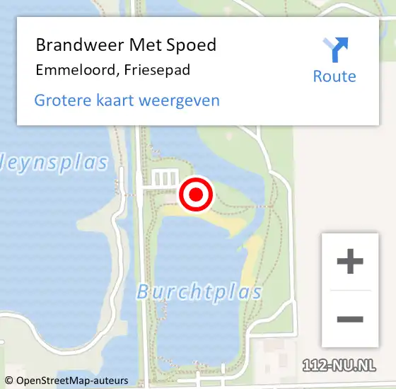 Locatie op kaart van de 112 melding: Brandweer Met Spoed Naar Emmeloord, Friesepad op 14 juli 2022 17:17