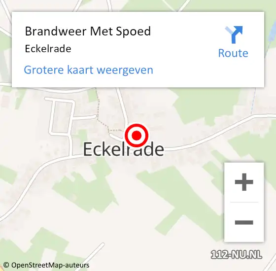 Locatie op kaart van de 112 melding: Brandweer Met Spoed Naar Eckelrade op 14 juli 2022 17:29