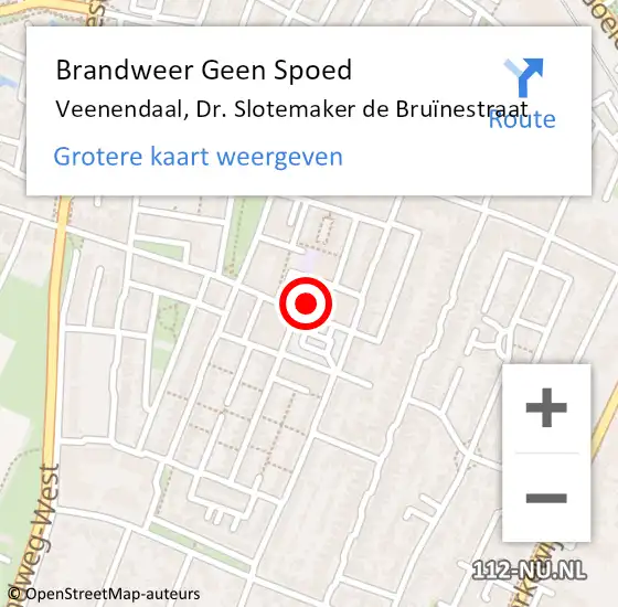 Locatie op kaart van de 112 melding: Brandweer Geen Spoed Naar Veenendaal, Dr. Slotemaker de Bruïnestraat op 14 juli 2022 17:33