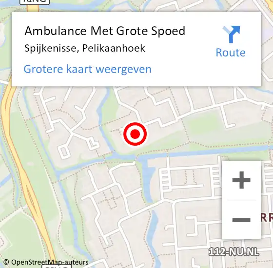 Locatie op kaart van de 112 melding: Ambulance Met Grote Spoed Naar Spijkenisse, Pelikaanhoek op 14 juli 2022 18:09