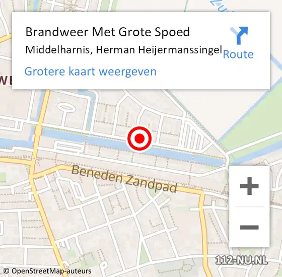 Locatie op kaart van de 112 melding: Brandweer Met Grote Spoed Naar Middelharnis, Herman Heijermanssingel op 14 juli 2022 19:21