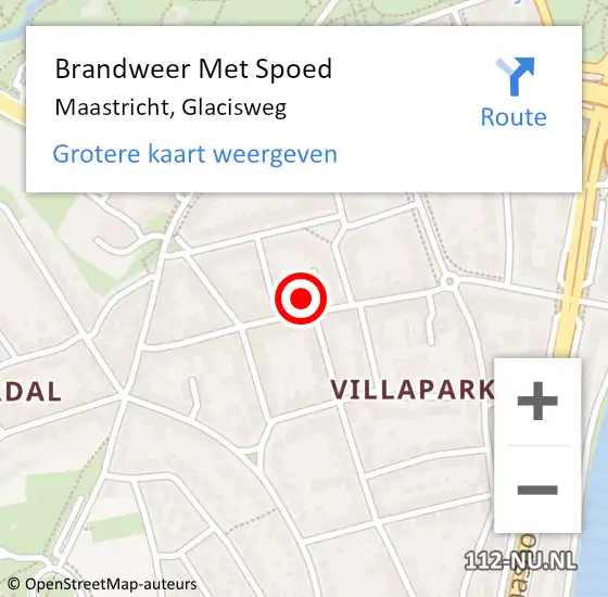 Locatie op kaart van de 112 melding: Brandweer Met Spoed Naar Maastricht, Glacisweg op 14 juli 2022 19:43