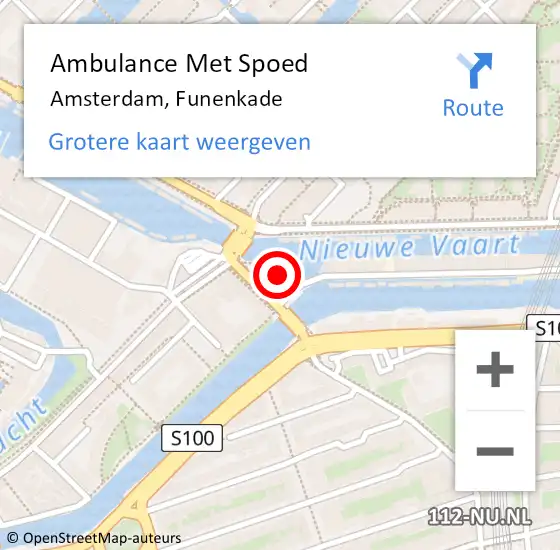Locatie op kaart van de 112 melding: Ambulance Met Spoed Naar Amsterdam, Funenkade op 14 juli 2022 20:00